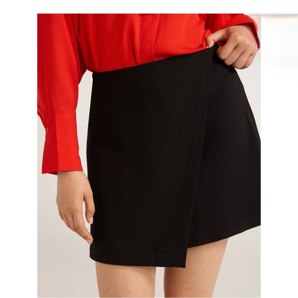 Scoop Ponte Black Wrap Mini Skirt